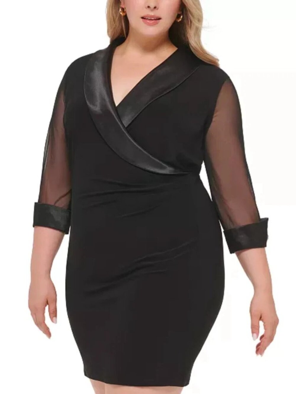 Jessica Howard Little Black Tuxedo Dress Whimsy Goth 18W Plus 18 NWT